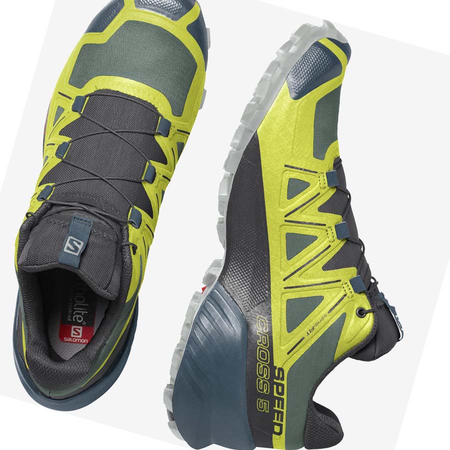 Salomon SPEEDCROSS 5 Erkek Patika Koşu Ayakkabısı Sarı Siyah | TR 3512MQZ